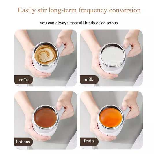 Self-Stirring Electric Coffee Mug - Rechargeable Magnetic Mixing Cup