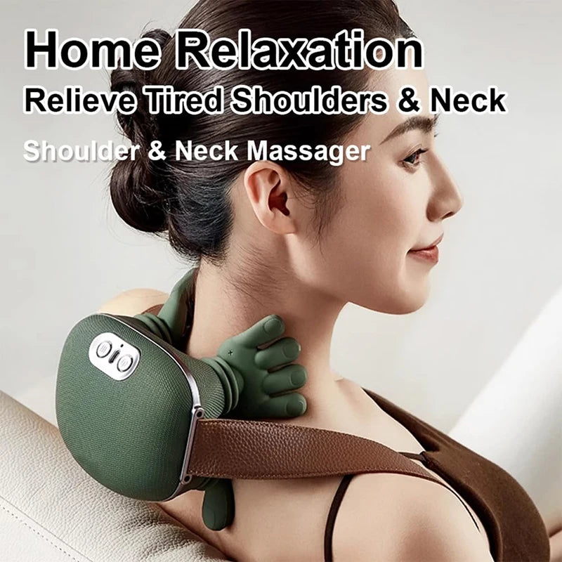 Smart Neck & Shoulder Massager - Pain Relief & Muscle Relaxtion جهاز مساج ذكي للرقبة والكتف - تخفيف الألم واسترخاء العضلات