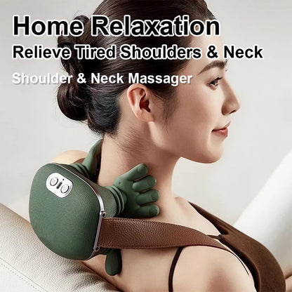 Smart Neck & Shoulder Massager - Pain Relief & Muscle Relaxtion جهاز مساج ذكي للرقبة والكتف - تخفيف الألم واسترخاء العضلات