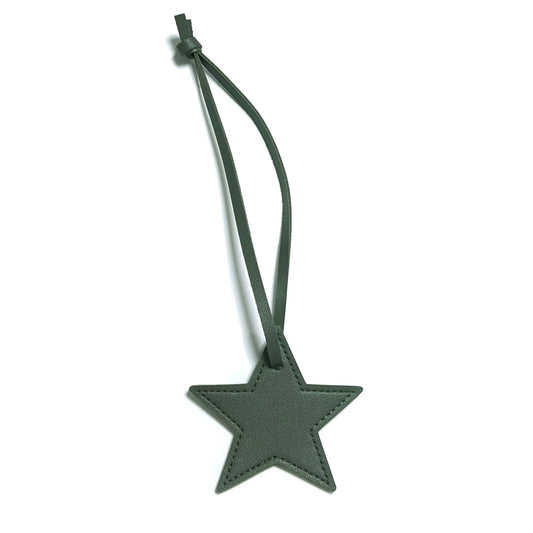 New Free Custom Initals Leather Five-Pointed Star Keychain Pendant Car Key Star Decoration Pendant Bag Accessories
