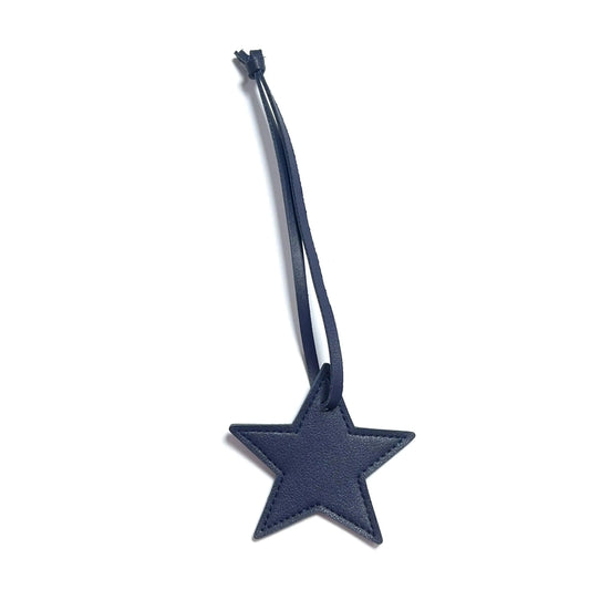 New Free Custom Initals Leather Five-Pointed Star Keychain Pendant Car Key Star Decoration Pendant Bag Accessories