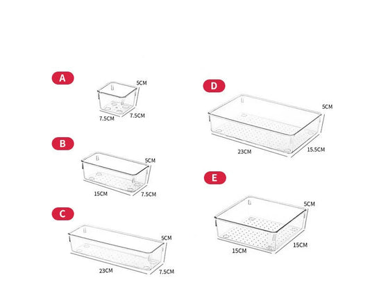 25-piece Visual Drawer Storage Box Set Transparent Compartment Multi-functional Desktop Built-in Stationery Sundries Storage Box