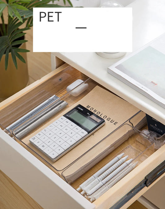 25-piece Visual Drawer Storage Box Set Transparent Compartment Multi-functional Desktop Built-in Stationery Sundries Storage Box