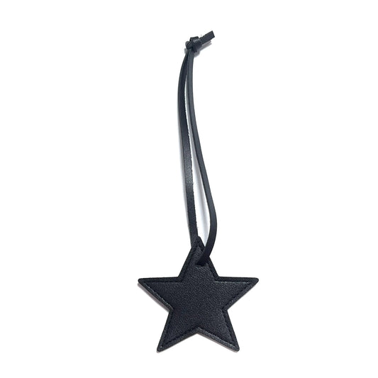 New Free Custom Initals Leather Five-Pointed Star Keychain Pendant Car Key Star Decoration Pendant Bag Accessories