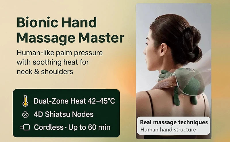 Smart Neck & Shoulder Massager - Pain Relief & Muscle Relaxtion جهاز مساج ذكي للرقبة والكتف - تخفيف الألم واسترخاء العضلات