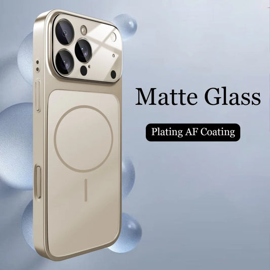 Original Glass Nano Matte Case For iPhone 17 Air 16 15 14 13 Pro Max 17Pro Magnetic For Magsafe Wireless Charging Armor Funda