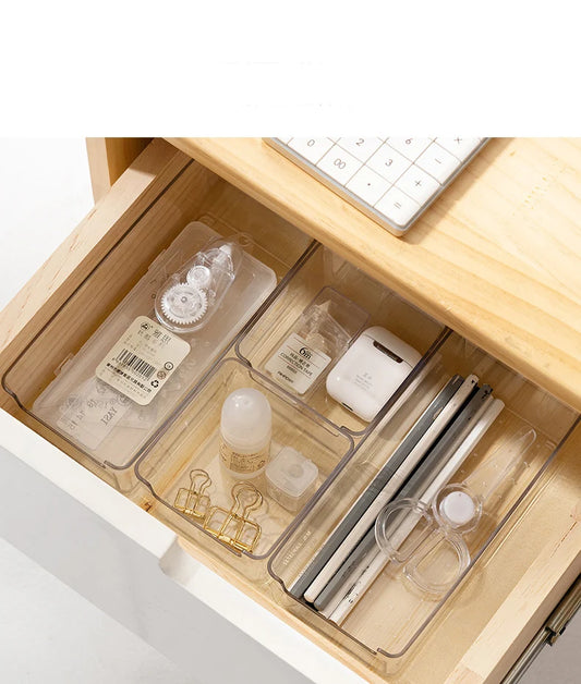 25-piece Visual Drawer Storage Box Set Transparent Compartment Multi-functional Desktop Built-in Stationery Sundries Storage Box