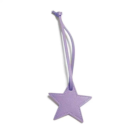 New Free Custom Initals Leather Five-Pointed Star Keychain Pendant Car Key Star Decoration Pendant Bag Accessories