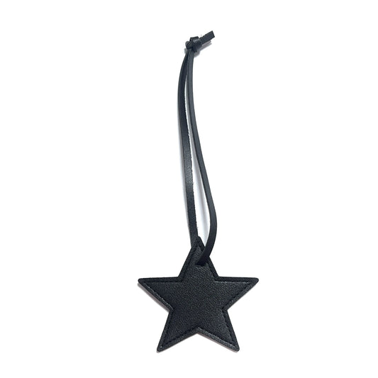 New Free Custom Initals Leather Five-Pointed Star Keychain Pendant Car Key Star Decoration Pendant Bag Accessories