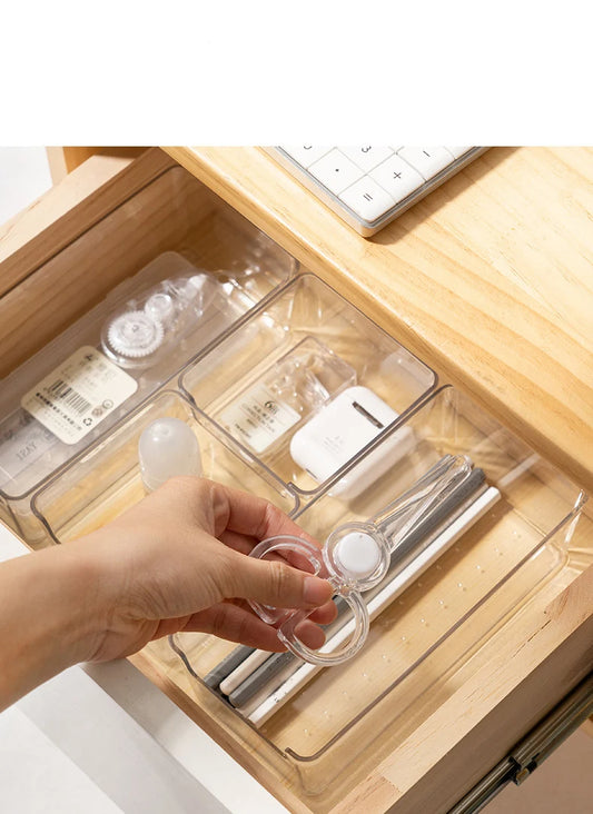 25-piece Visual Drawer Storage Box Set Transparent Compartment Multi-functional Desktop Built-in Stationery Sundries Storage Box