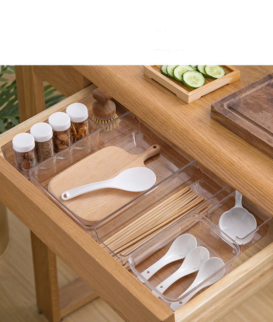 25-piece Visual Drawer Storage Box Set Transparent Compartment Multi-functional Desktop Built-in Stationery Sundries Storage Box