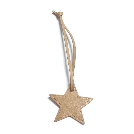 New Free Custom Initals Leather Five-Pointed Star Keychain Pendant Car Key Star Decoration Pendant Bag Accessories