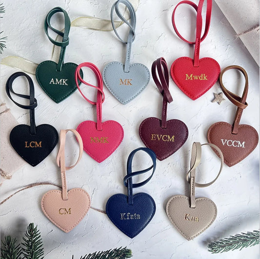 New Free Custom Initals Leather Five-Pointed Star Keychain Pendant Car Key Star Decoration Pendant Bag Accessories