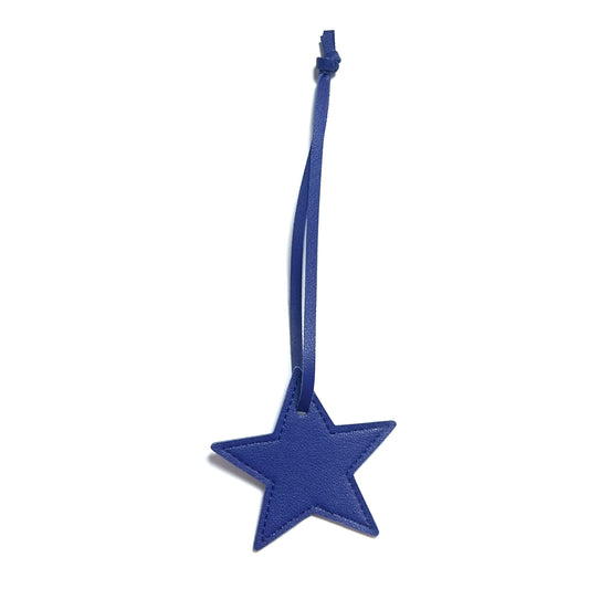 New Free Custom Initals Leather Five-Pointed Star Keychain Pendant Car Key Star Decoration Pendant Bag Accessories