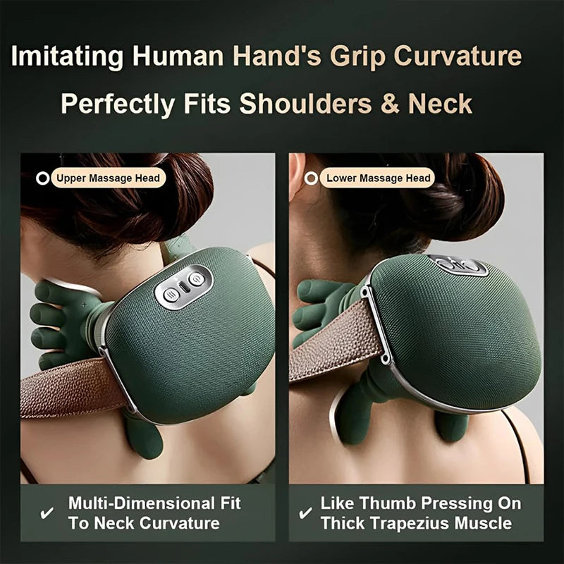 Smart Neck & Shoulder Massager - Pain Relief & Muscle Relaxtion جهاز مساج ذكي للرقبة والكتف - تخفيف الألم واسترخاء العضلات