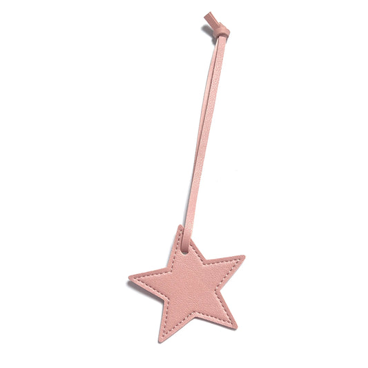 New Free Custom Initals Leather Five-Pointed Star Keychain Pendant Car Key Star Decoration Pendant Bag Accessories