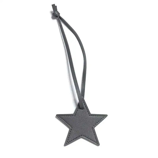 New Free Custom Initals Leather Five-Pointed Star Keychain Pendant Car Key Star Decoration Pendant Bag Accessories