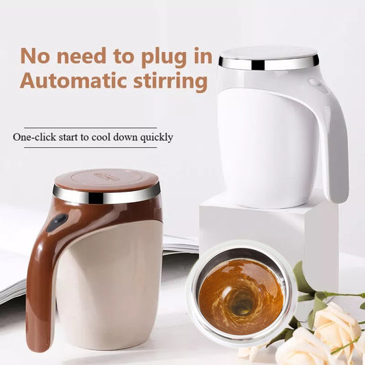 Self-Stirring Electric Coffee Mug - Rechargeable Magnetic Mixing Cup